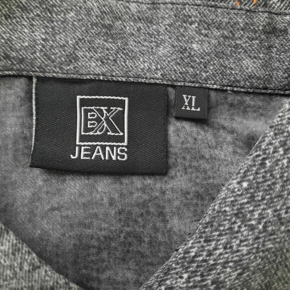 NEW Brooklyn BX Faux Denim Patchwork Long Sleeve Shirt Men's XL Button Down - Picture 8 of 8